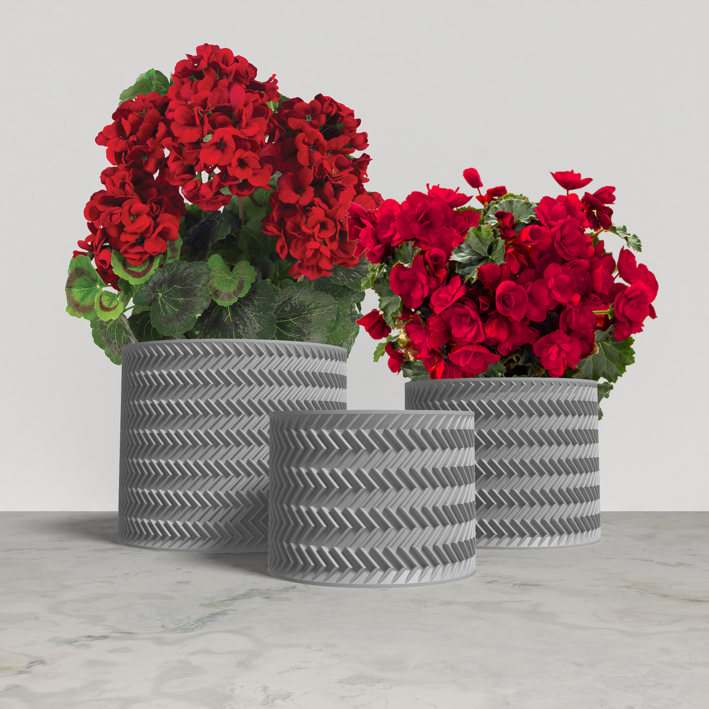 FRACTI Planter Collection - Gray Cylinder Planter. Buy at www.layeredfusion.com.