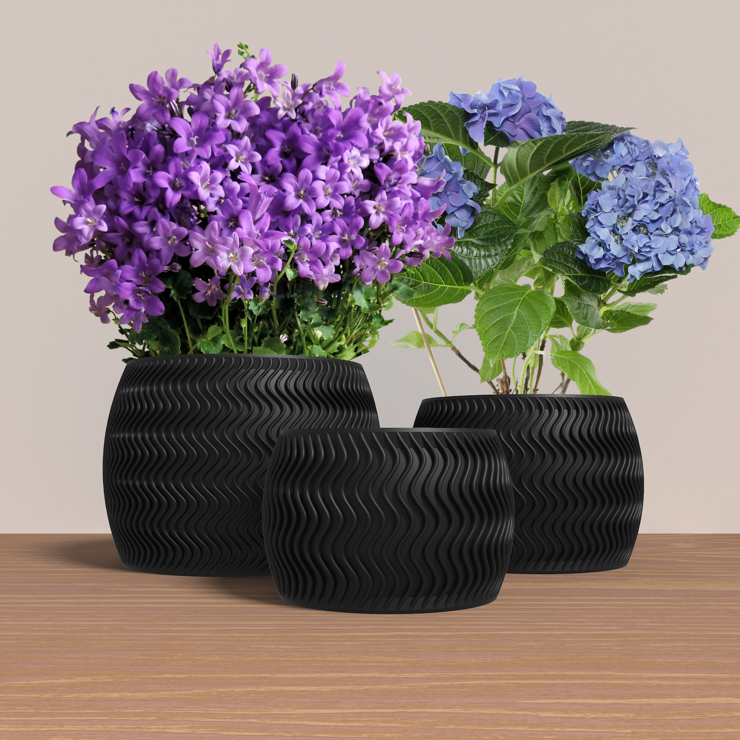 ARCUS Planter Collection - Black Rounded Planter. Buy at www.layeredfusion.com.