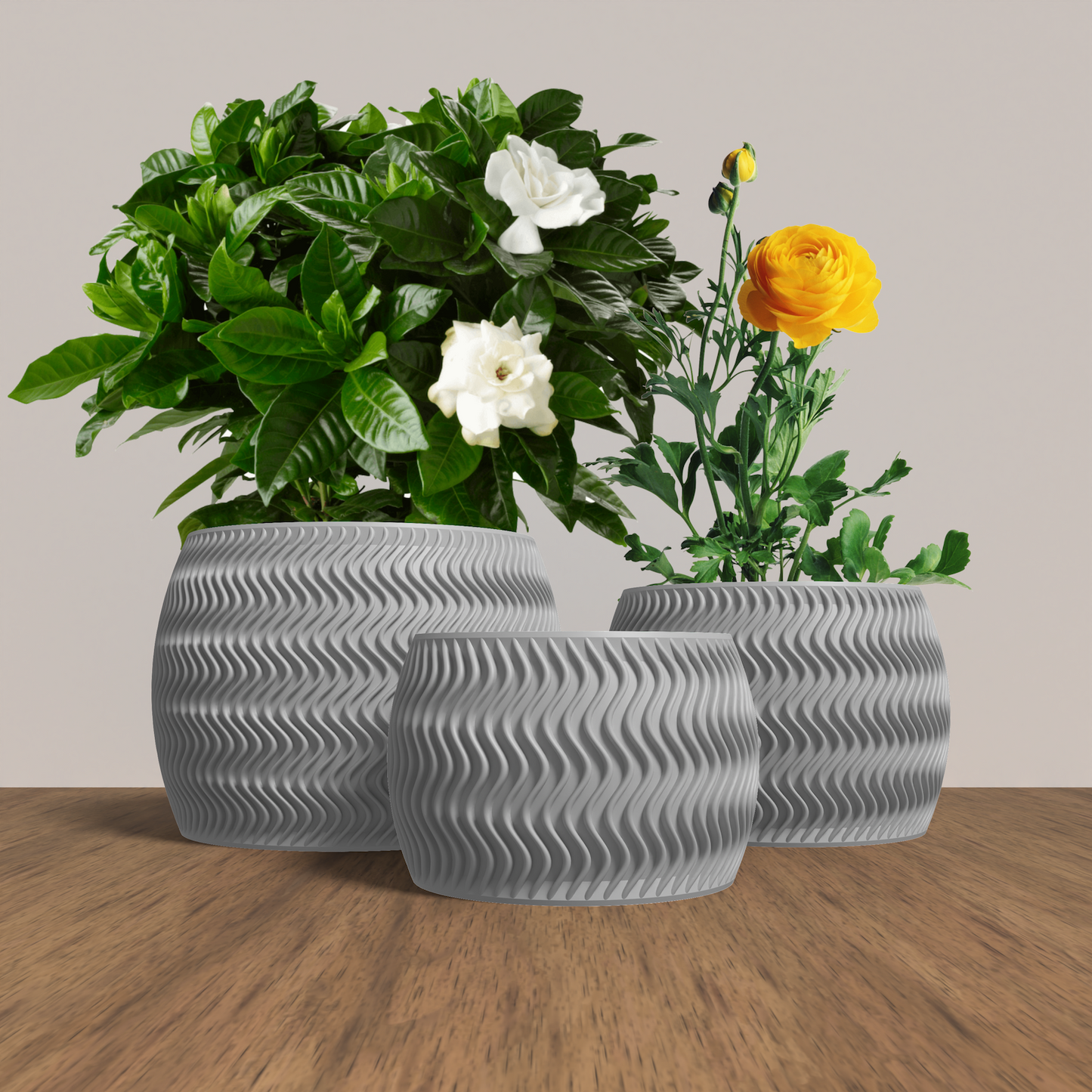ARCUS Planter Collection - Gray Rounded Planter. Buy at www.layeredfusion.com.