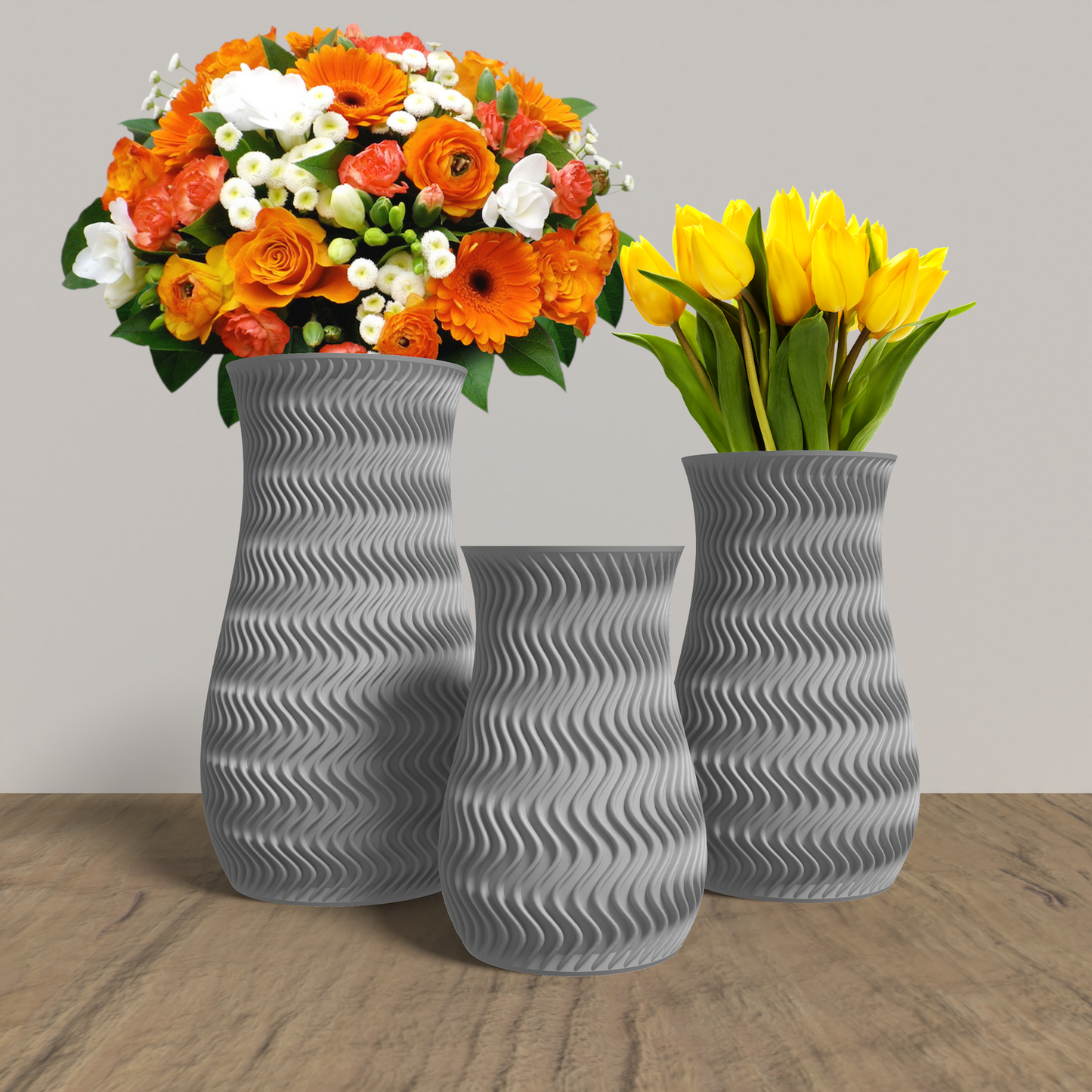 ARCUS Vase Collection - Gray Rounded Vase. Buy at www.layeredfusion.com.