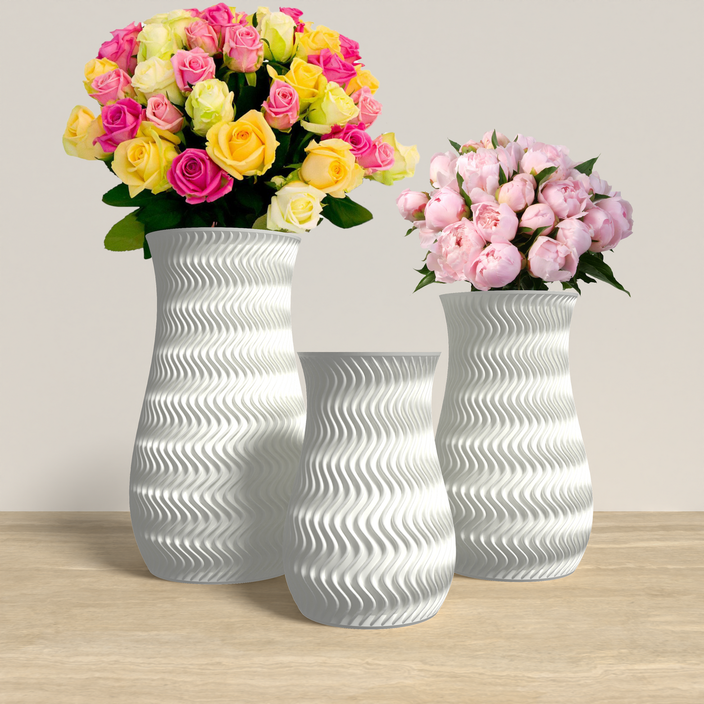 ARCUS Vase Collection - White Rounded Vase. Buy at www.layeredfusion.com.
