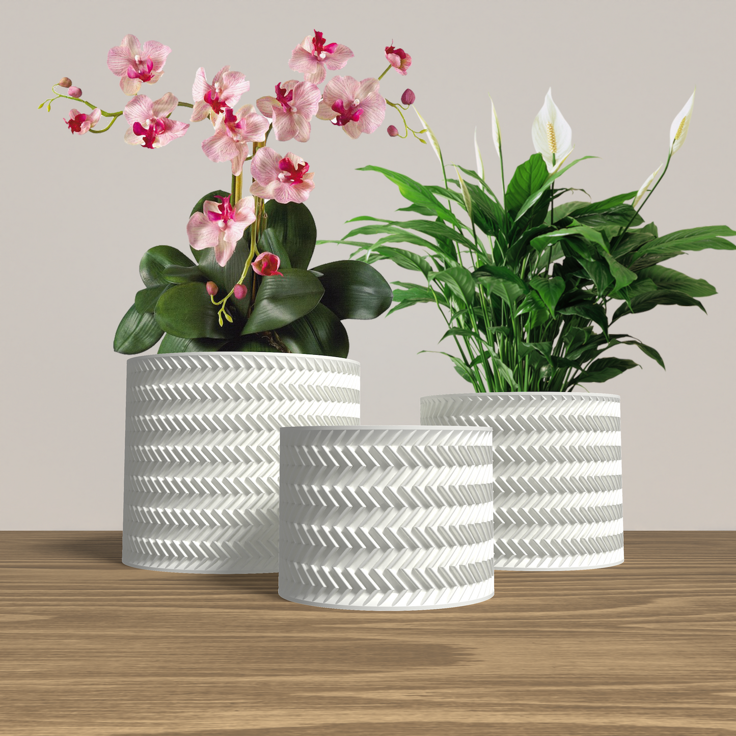 FRACTI Planter Collection - White Cylinder Planter. Buy at www.layeredfusion.com.