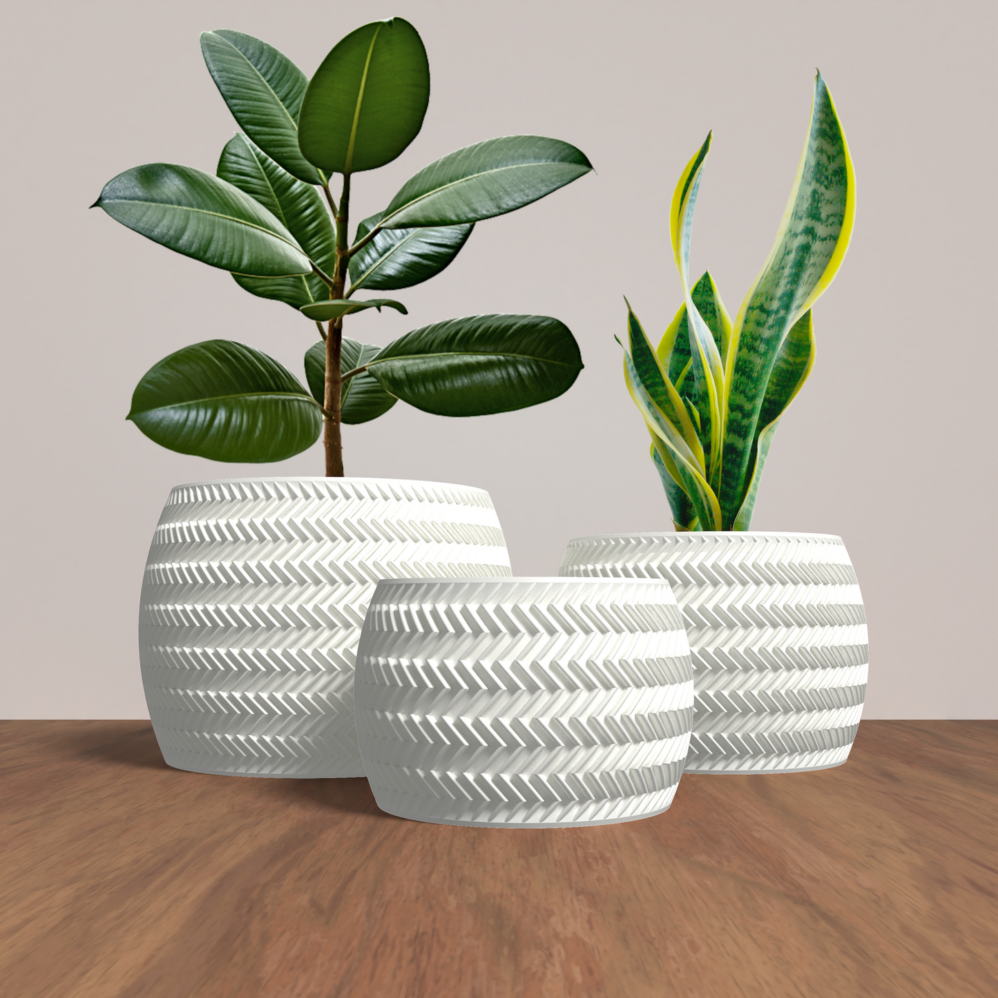 FRACTI Planter Collection - White Rounded Planter. Buy at www.layeredfusion.com.
