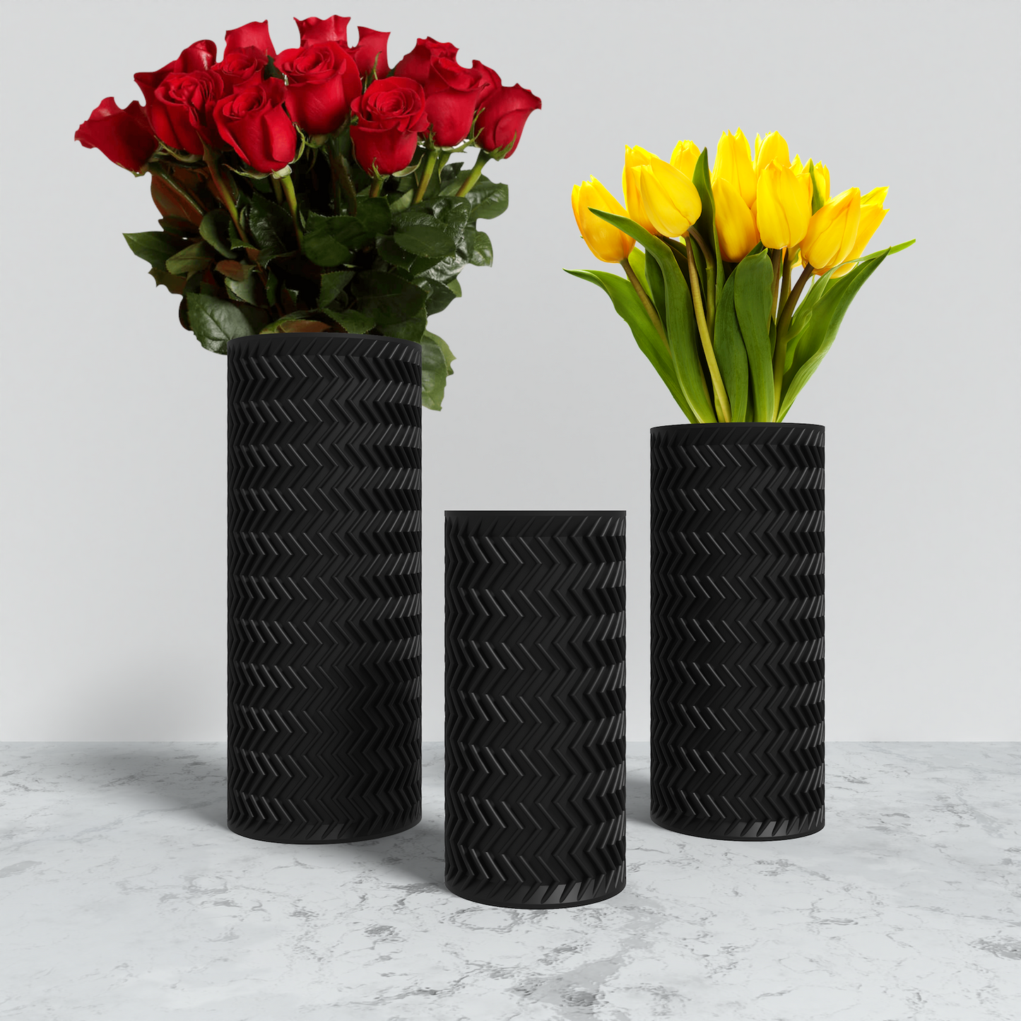 FRACTI Vase Collection - Black Cylinder Vase. Buy at www.layeredfusion.com.