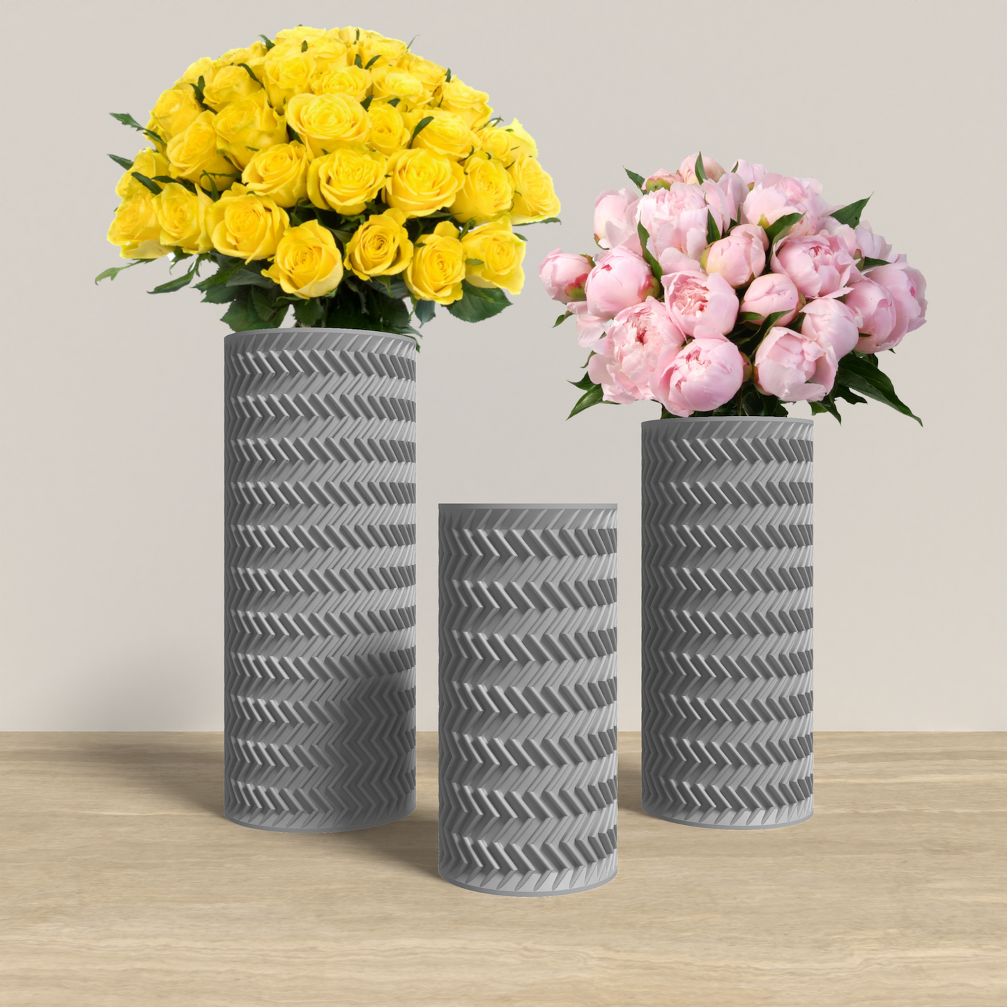 FRACTI Vase Collection - Gray Cylinder Vase. Buy at www.layeredfusion.com.