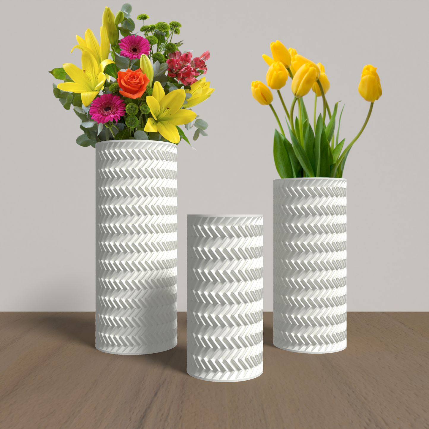 FRACTI Vase Collection - White Cylinder Vase. Buy at www.layeredfusion.com.