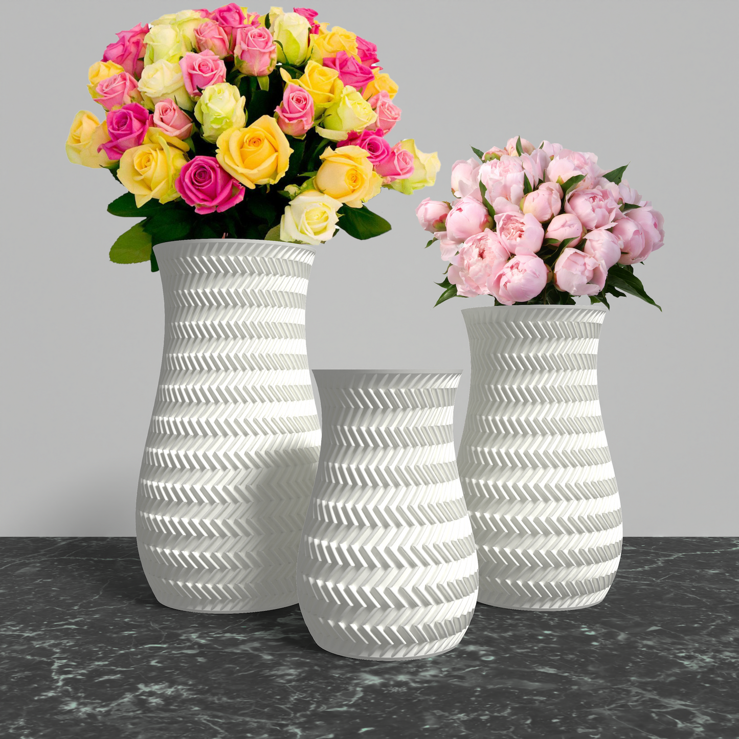 FRACTI Vase Collection - White Rounded Vase. Buy at www.layeredfusion.com.