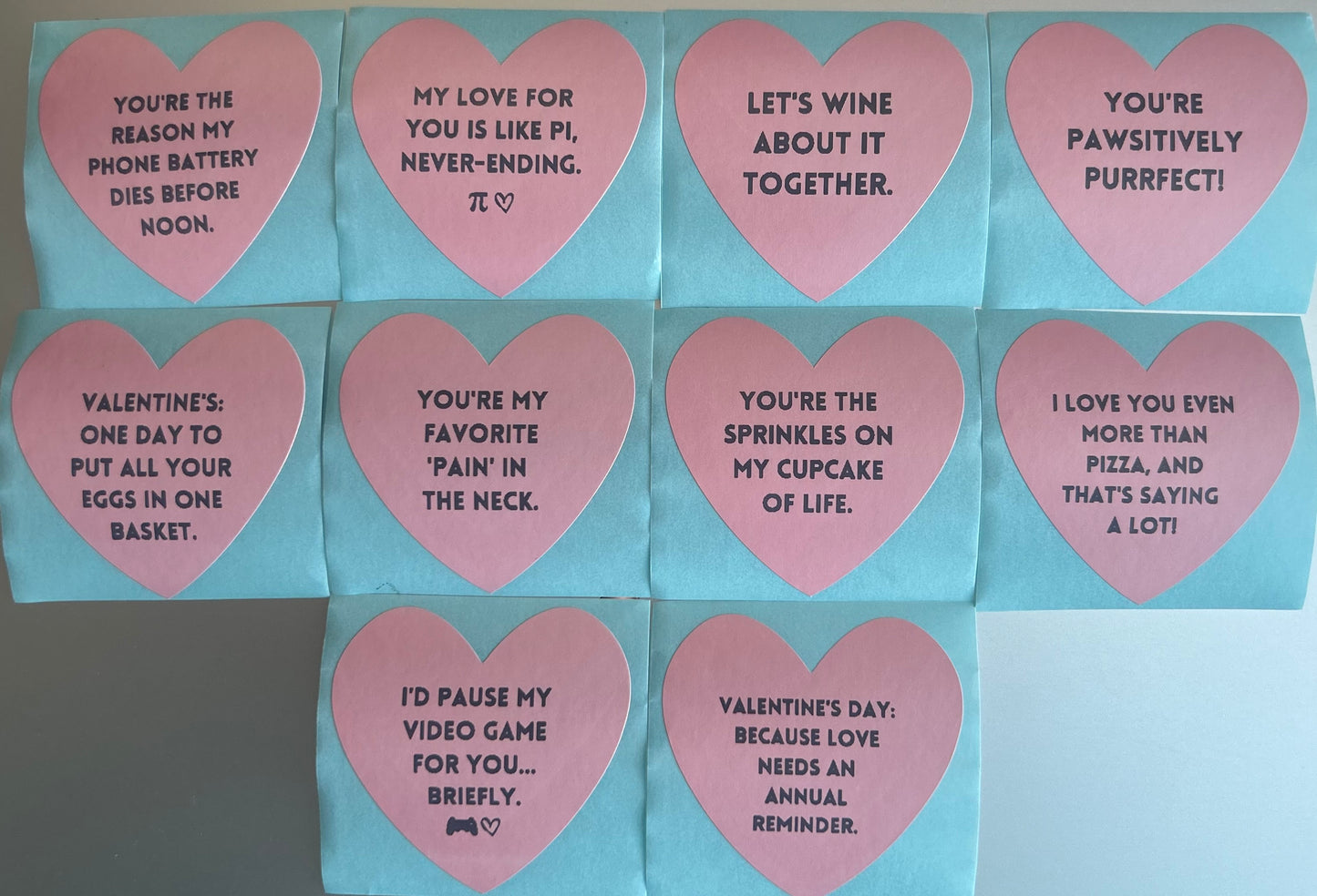 Funny Love Messages Heart-Shaped Stickers