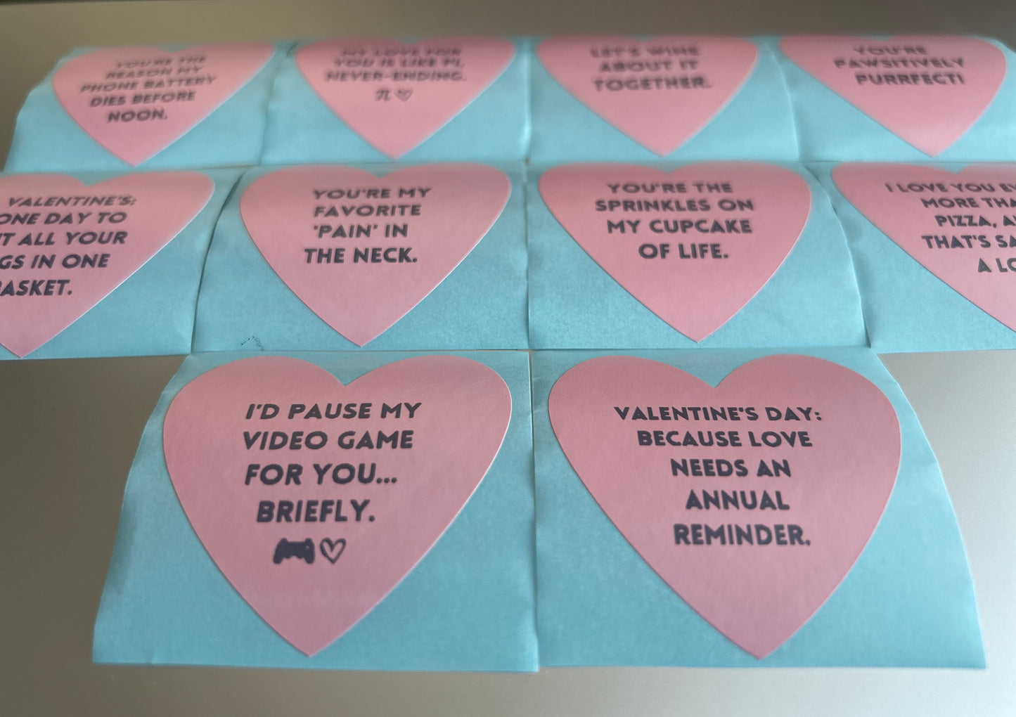 Funny Love Messages Heart-Shaped Stickers