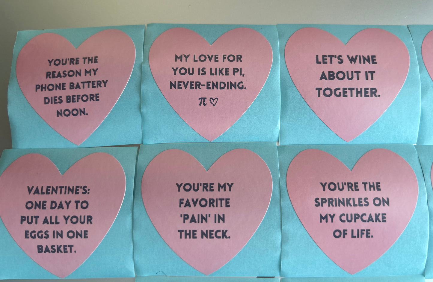 Funny Love Messages Heart-Shaped Stickers