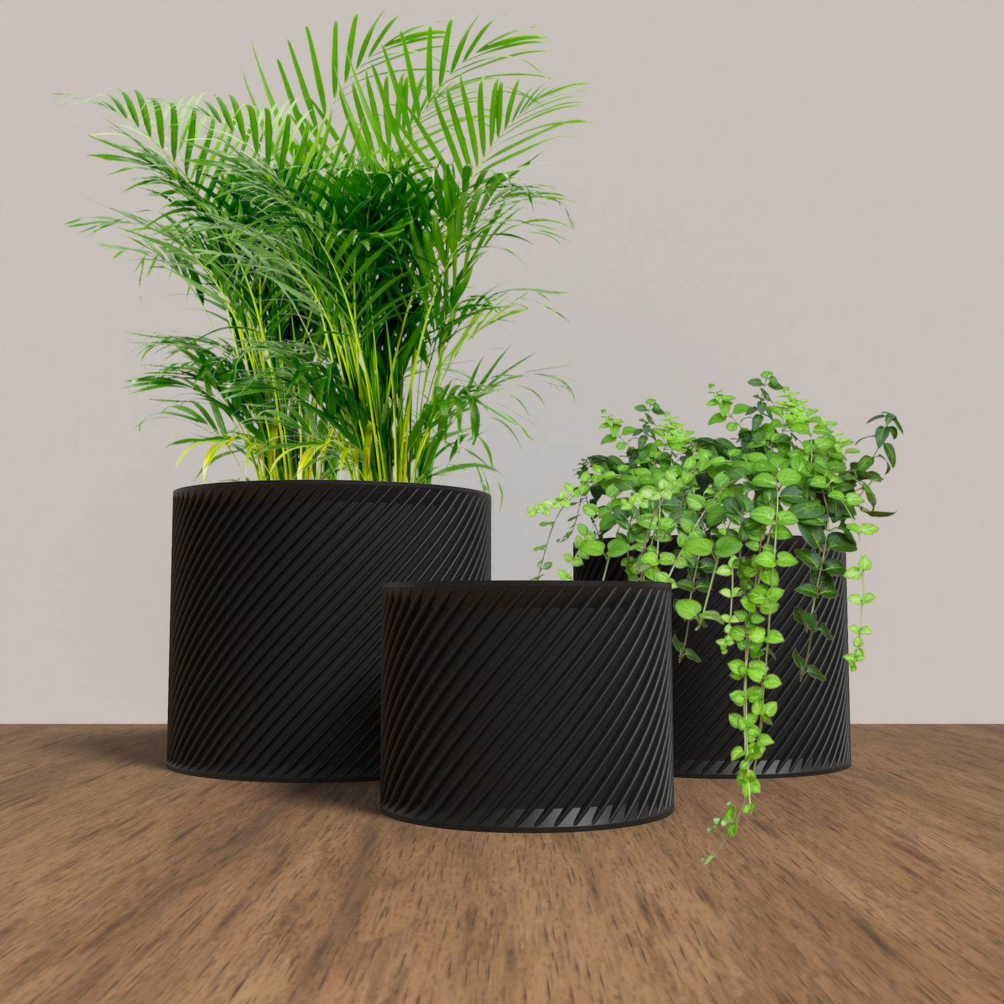 RETORTA Planter Collection - Black Cylinder Planter. Buy at www.layeredfusion.com.