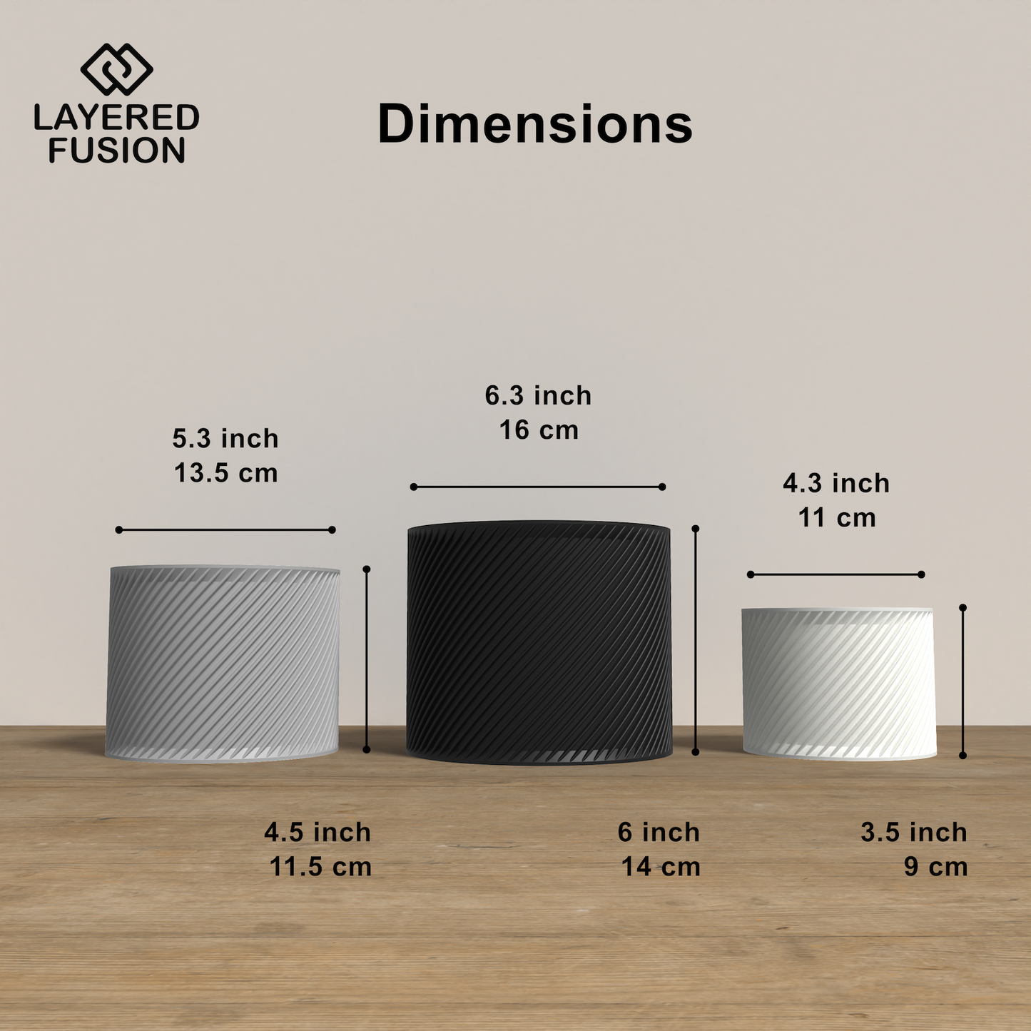 RETORTA Planter Collection - Dimensions Cylinder Planter. Buy at www.layeredfusion.com.
