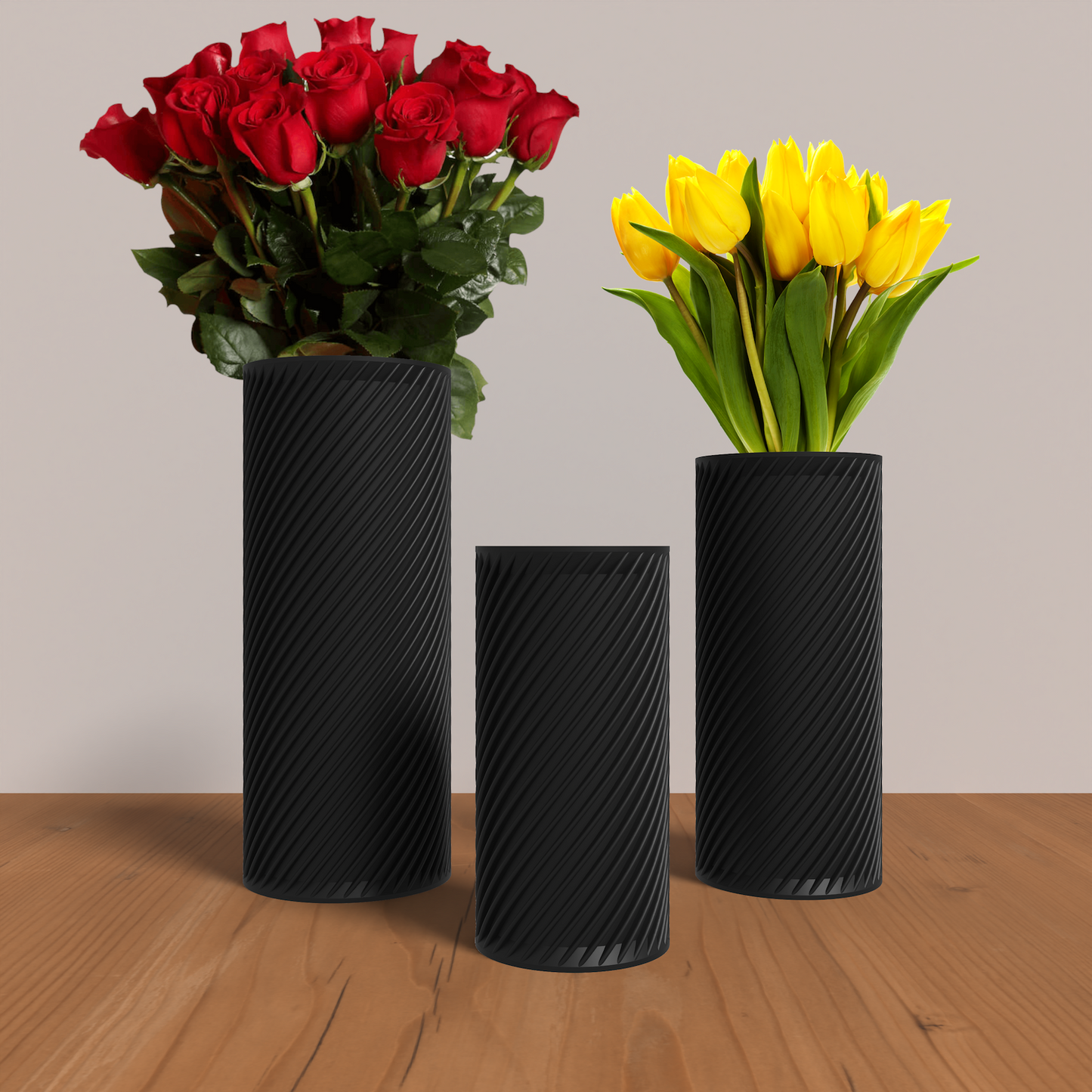 RETORTA Vase Collection - Black Cylinder Vase. Buy at www.layeredfusion.com.