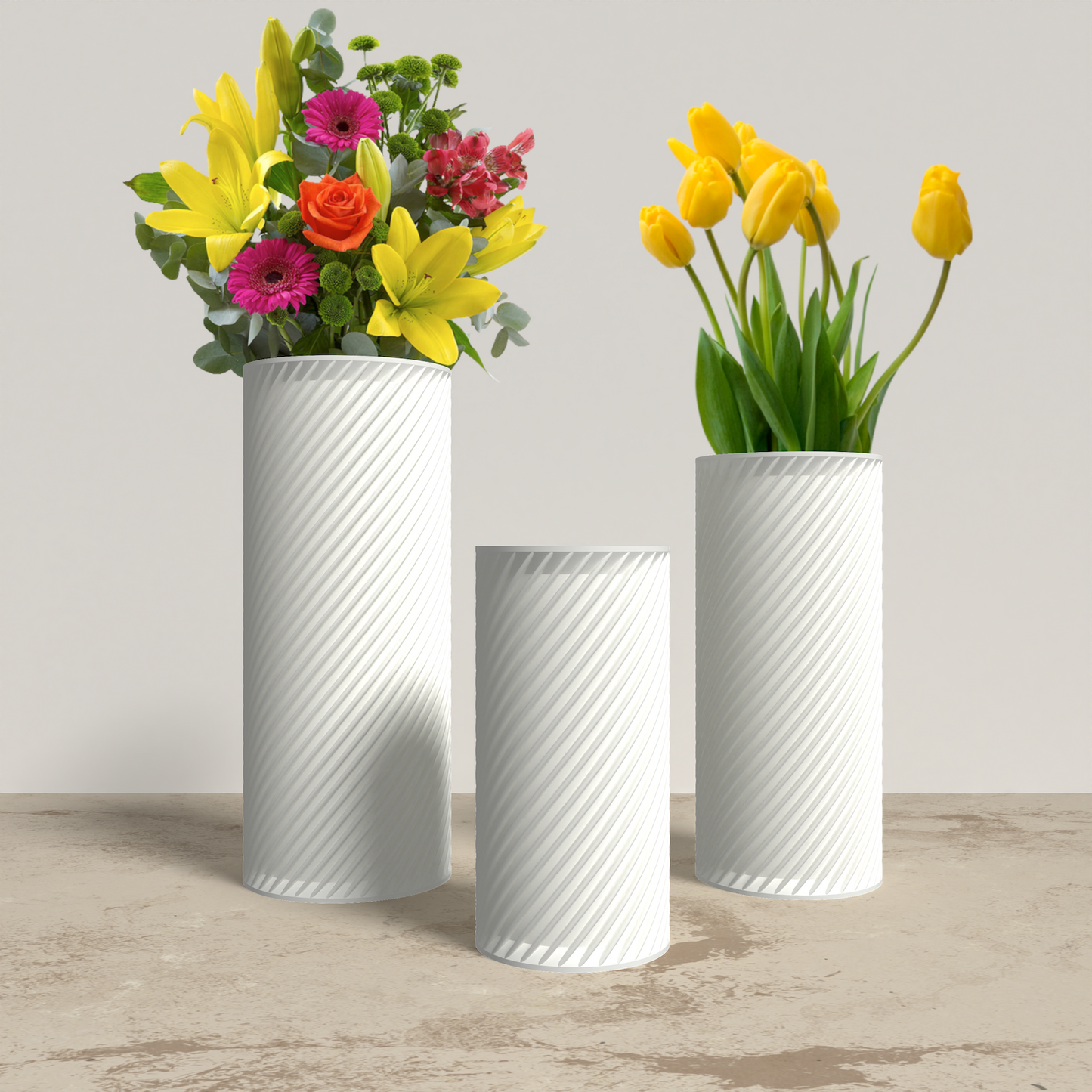 RETORTA Vase Collection - White Cylinder Vase. Buy at www.layeredfusion.com.