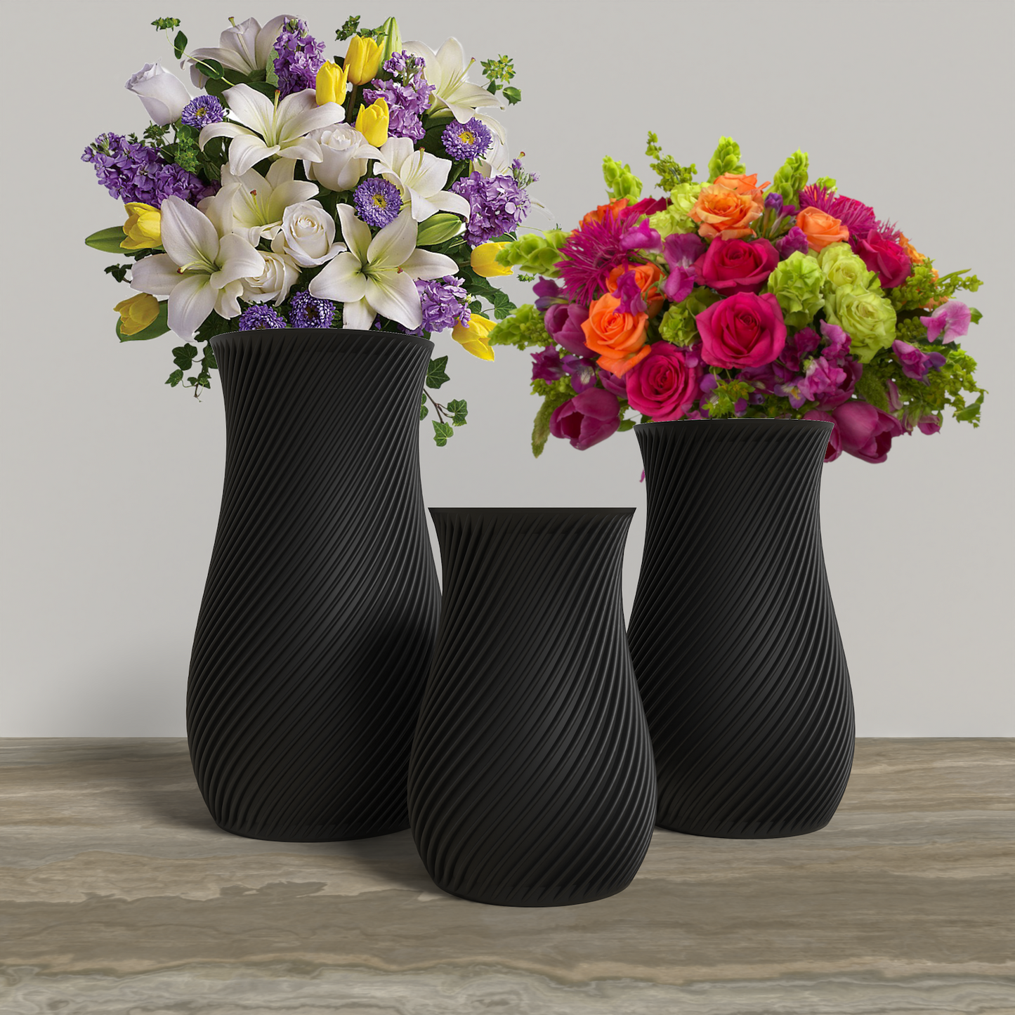 RETORTA Vase Collection - Black Rounded Vase. Buy at www.layeredfusion.com.