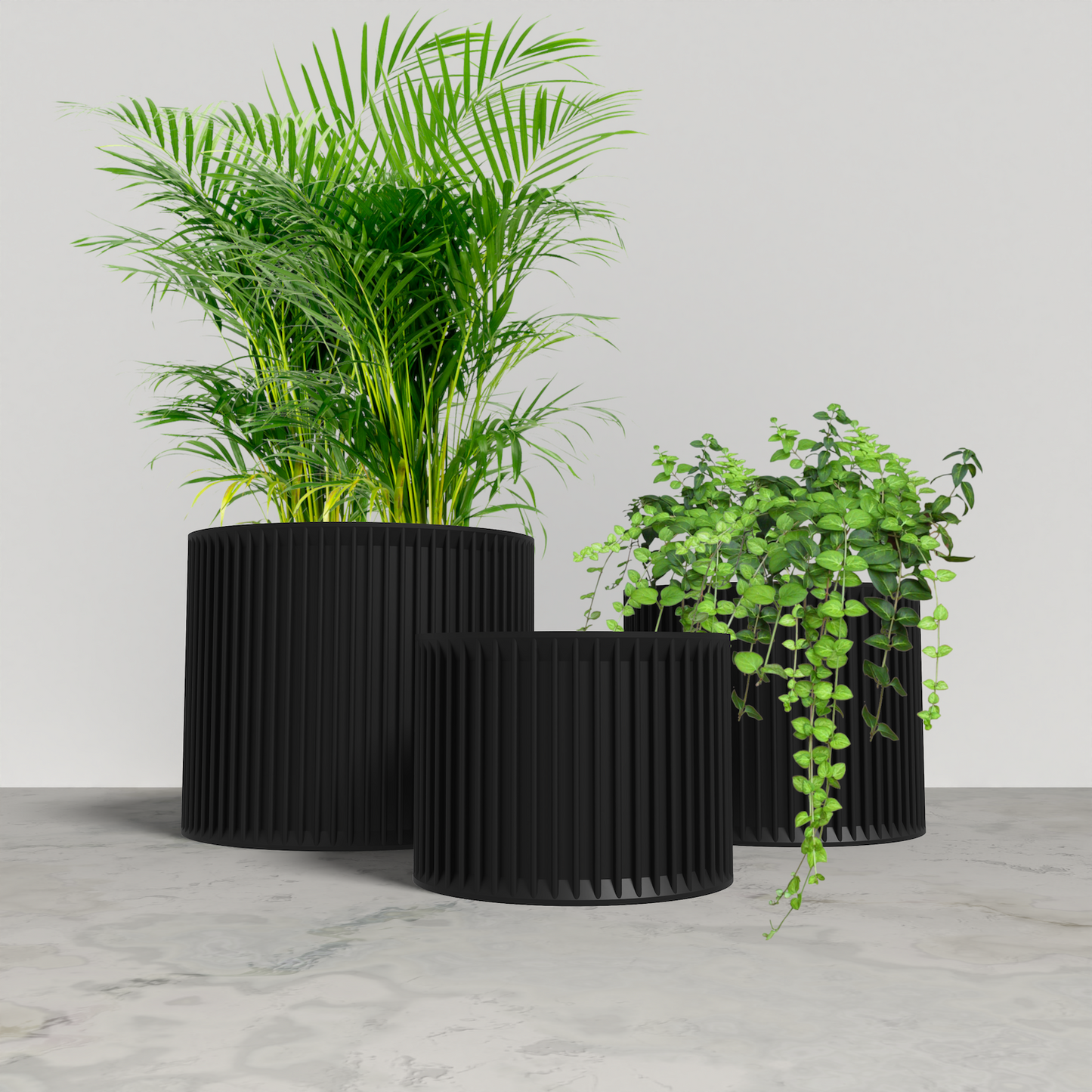 SAGITA Planter Collection - Black Cylinder Planter. Buy at www.layeredfusion.com.