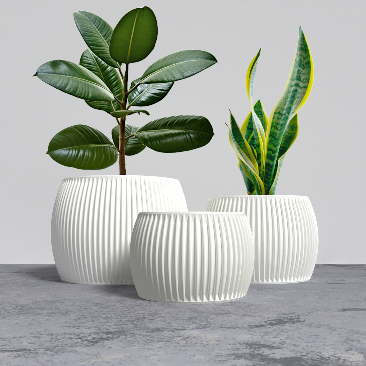 SAGITA Planter Collection - White Rounded Planter. Buy at www.layeredfusion.com.