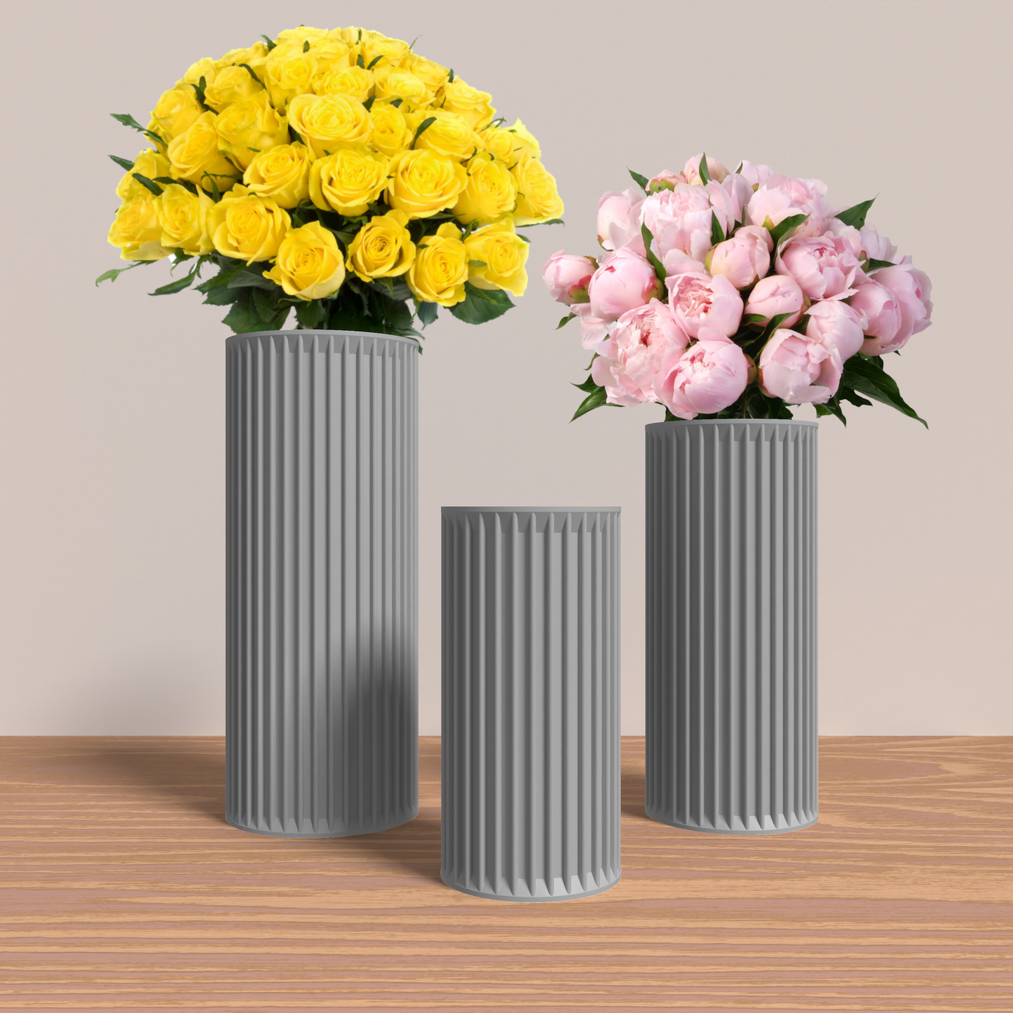 SAGITA Vase Collection - Gray Cylinder Vase. Buy at www.layeredfusion.com.