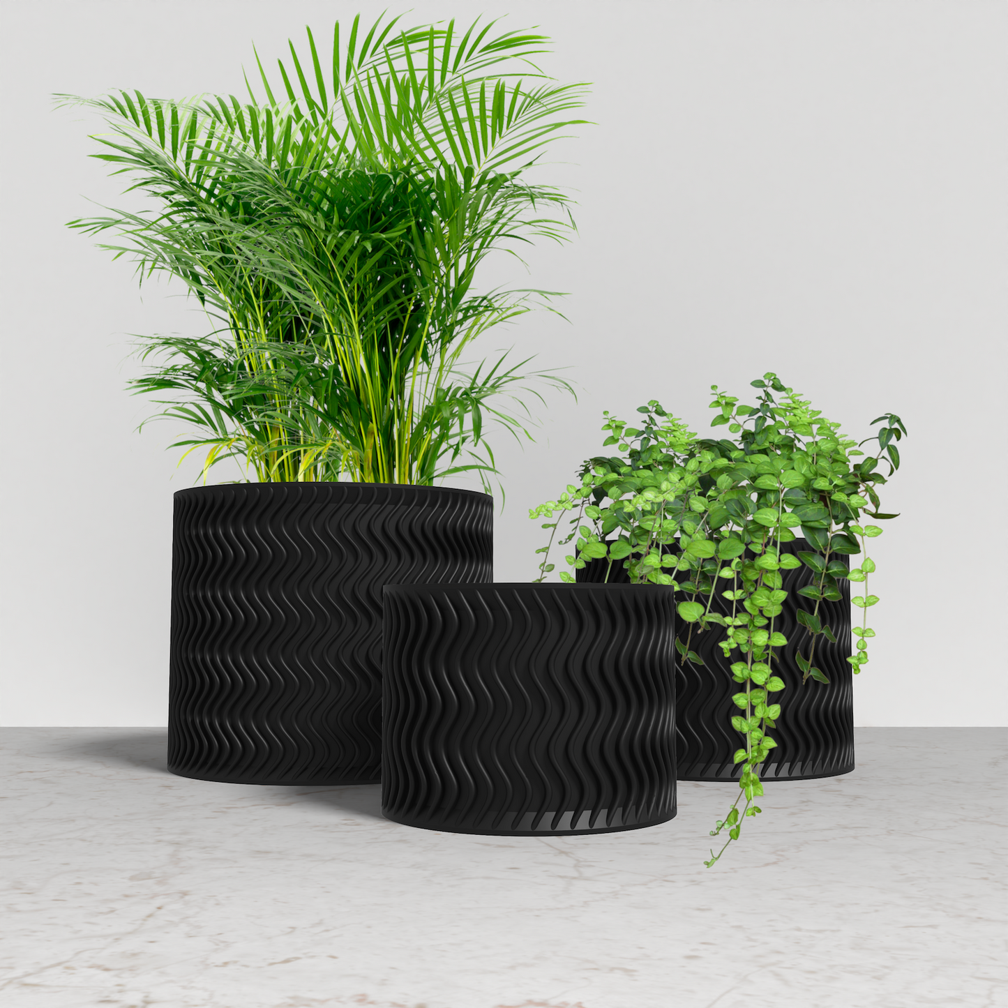 ARCUS Planter Collection - Black Cylinder Planter. Buy at www.layeredfusion.com.