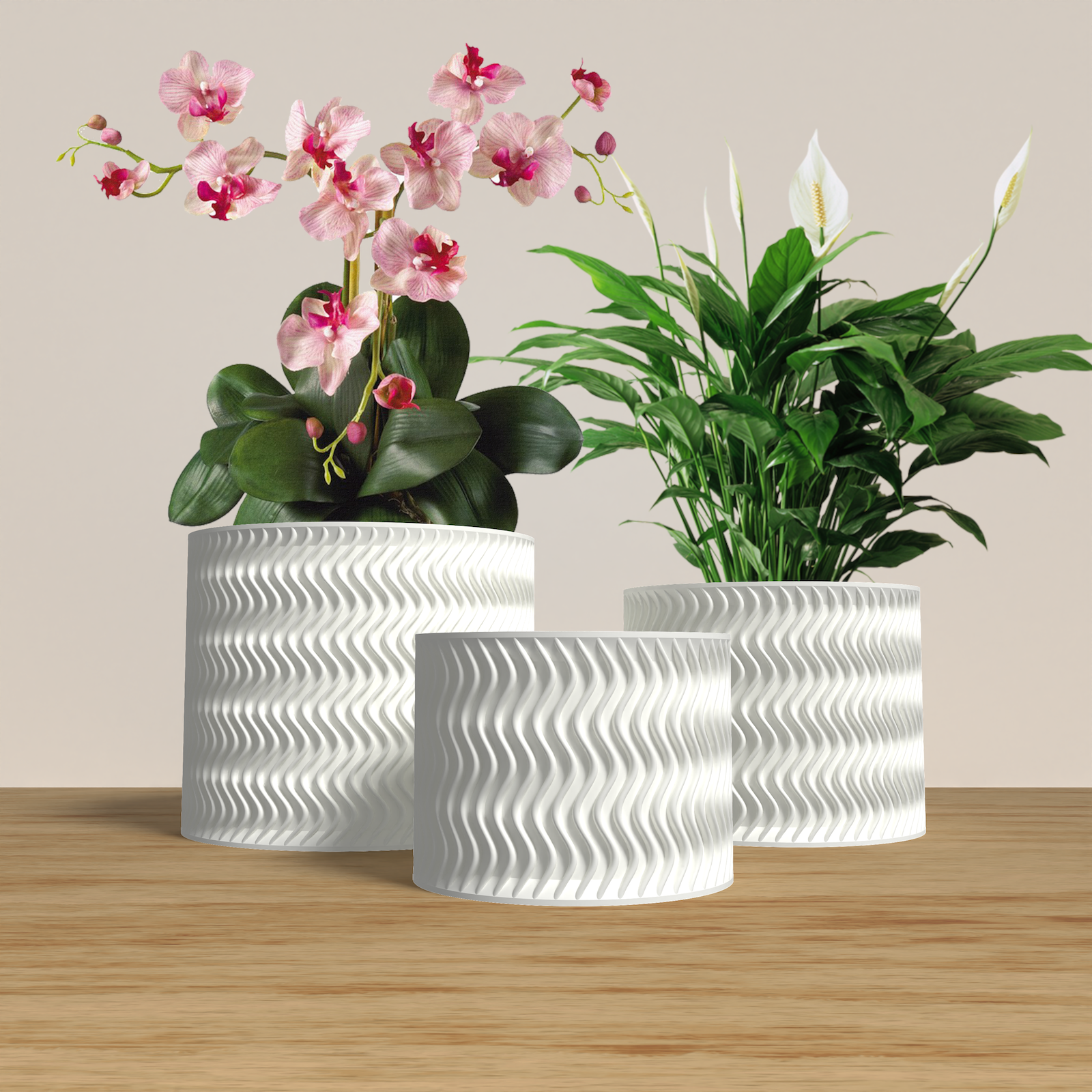 ARCUS Planter Collection - White Cylinder Planter. Buy at www.layeredfusion.com.