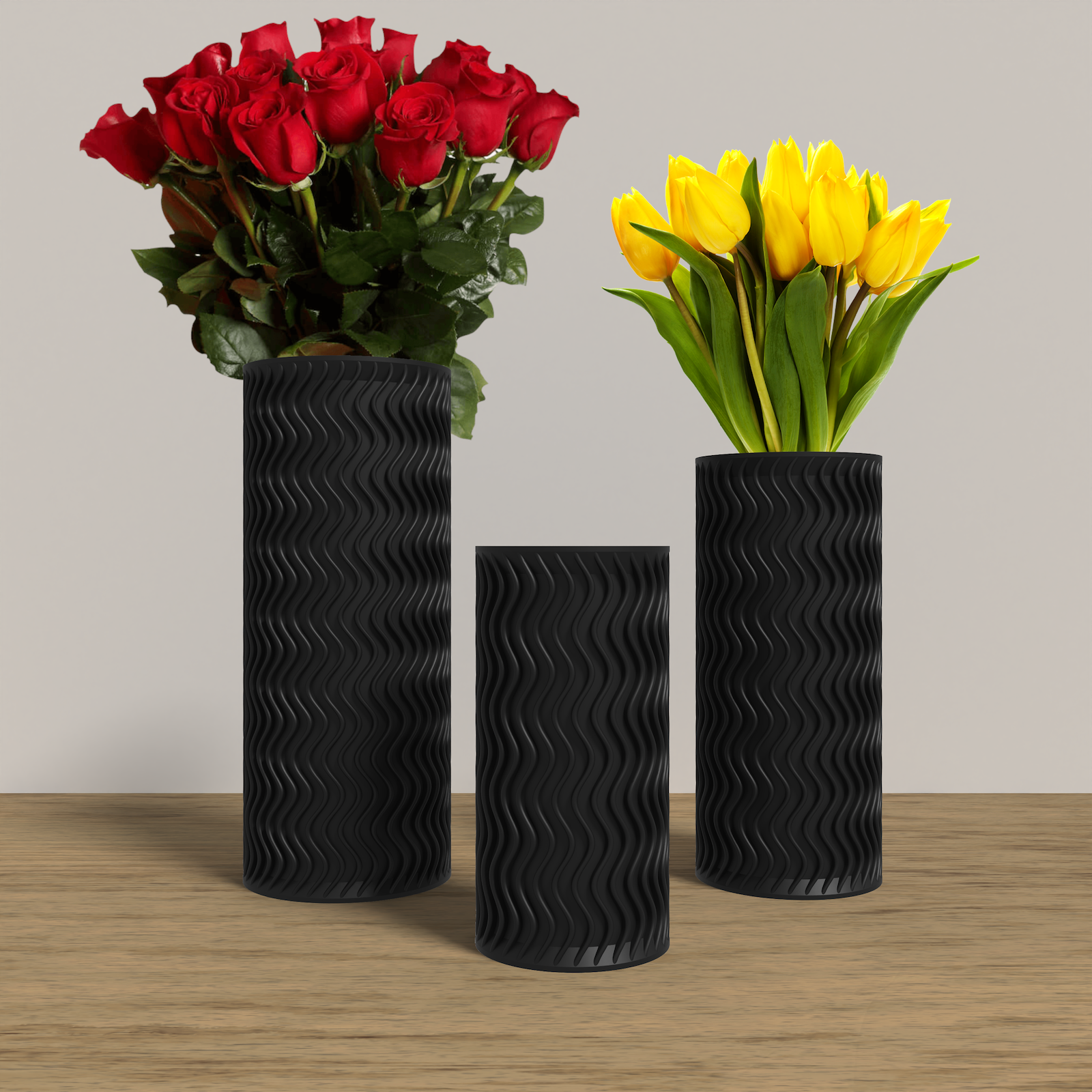 ARCUS Vase Collection - Black Cylinder Vase. Buy at www.layeredfusion.com.