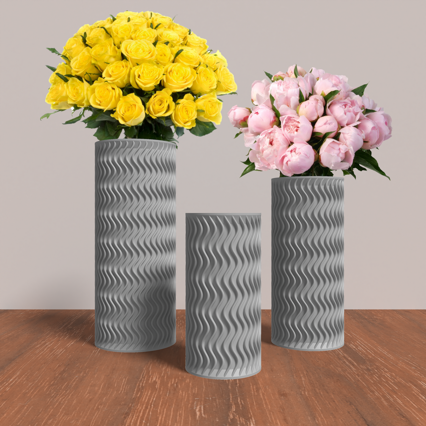 ARCUS Vase Collection - Gray Cylinder Vase. Buy at www.layeredfusion.com.