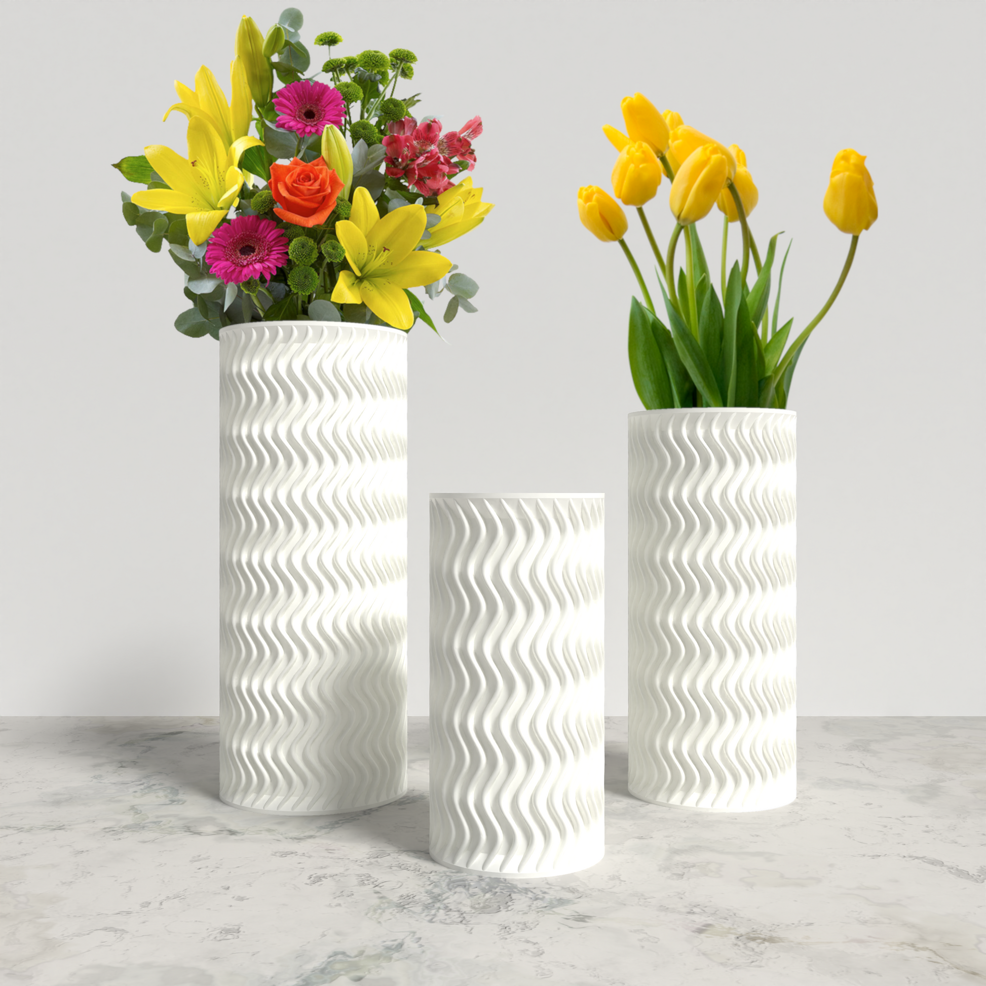 ARCUS Vase Collection - White Cylinder Vase. Buy at www.layeredfusion.com.