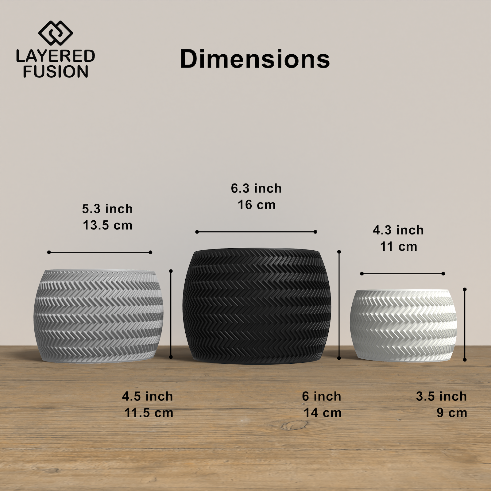 FRACTI Planter Collection - Modern and Minimalist Rounded Planter gallery image 5