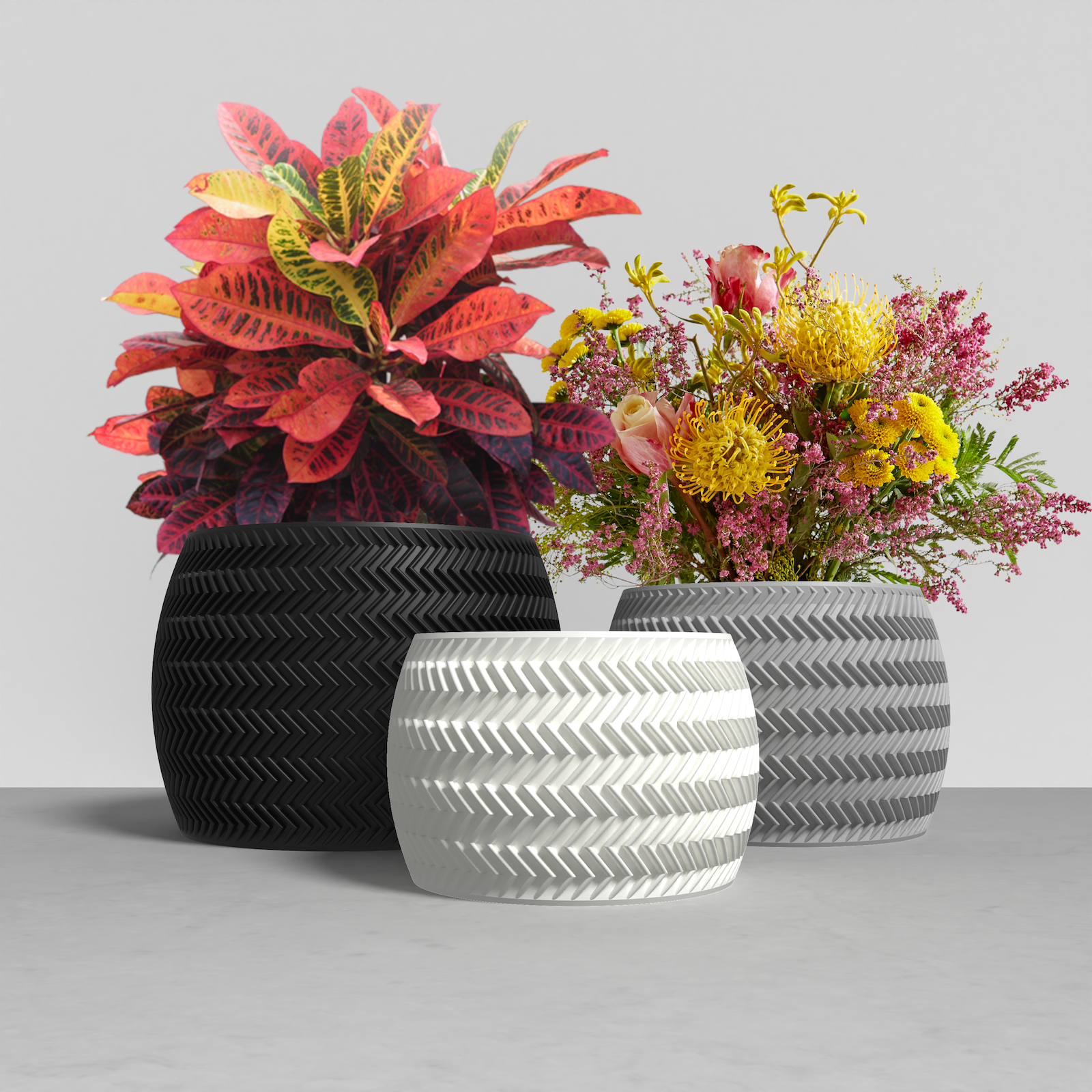 FRACTI Planter Collection - Rounded Planter. Buy at www.layeredfusion.com.